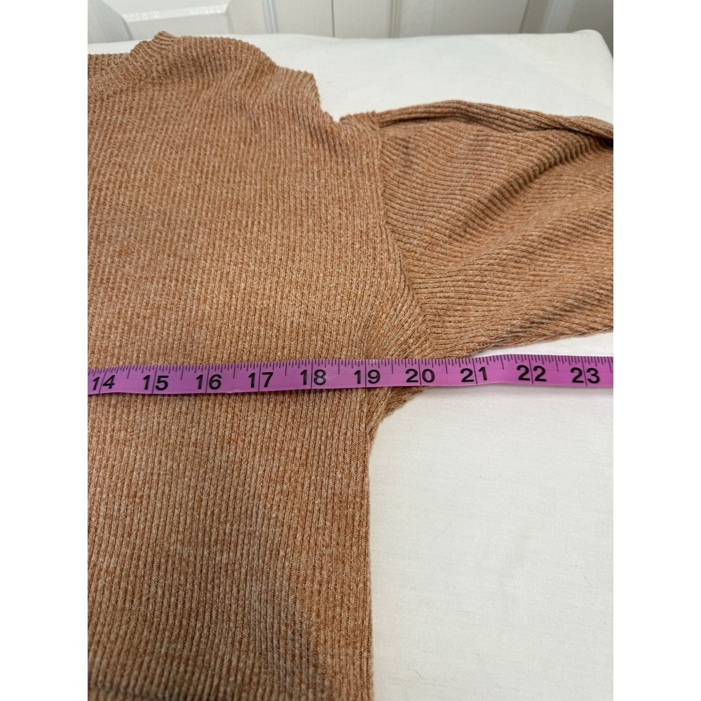 Women's Brown Ribbed Knit Long Sleeve Pullover Sweater Size M Brand So - Picture 4 of 5